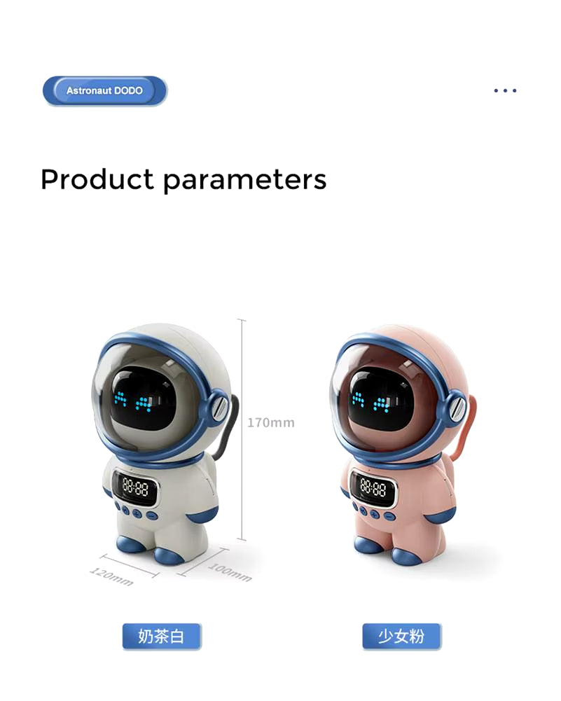 Smart Astronaut Bluetooth-Compatible Speaker Mini Sound Box Portable Stereo Ai Interactive Audio with Alarm Clock Creative Gift