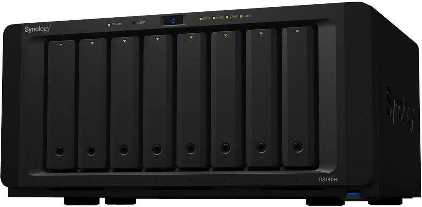 Diskstation DS1819+ Iscsi NAS Server with Intel Atom 2.1Ghz CPU, 8GB Memory, 16TB HDD Storage, DSM Operating System