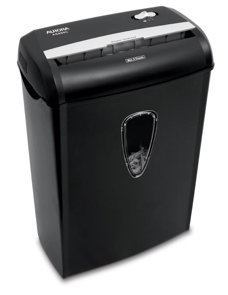 8-Sheet Cross-Cut Paper Shredder, Black, New