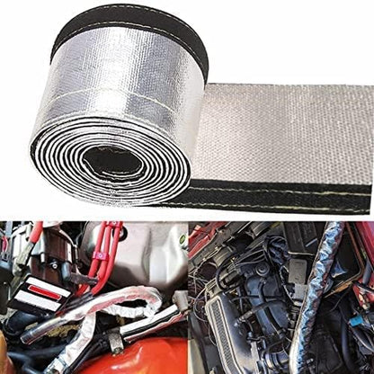 Heat Shroud Sleeve Aluminized Sleeving for Ultimate Heat Protection Hose Wire Shield 3/4" I.D.X 10FT with Hook and Loop Closure&10Pcs Ties (Silver, 3/4" I.D.X 10FT)